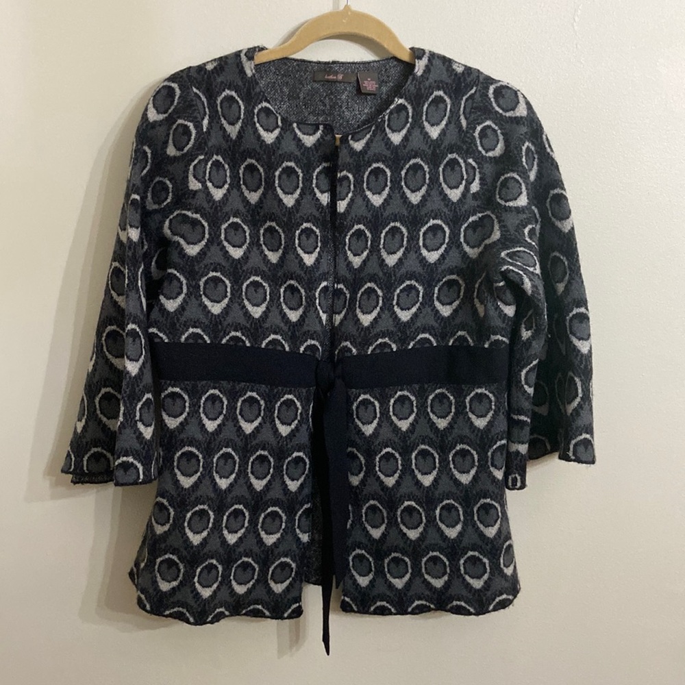 Heather B Wool Cardigan Sweater M